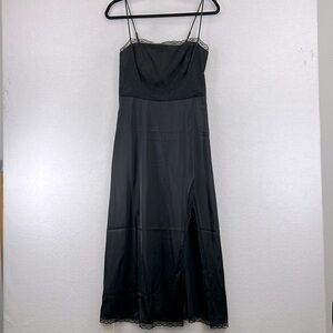 NWT Abercrombie & Fitch Formal Dress Size S Black Lace & Satin Chic Elegant Prom